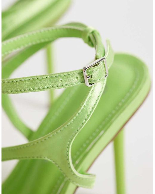 Public Desire Green Sheer Heeled Sandals