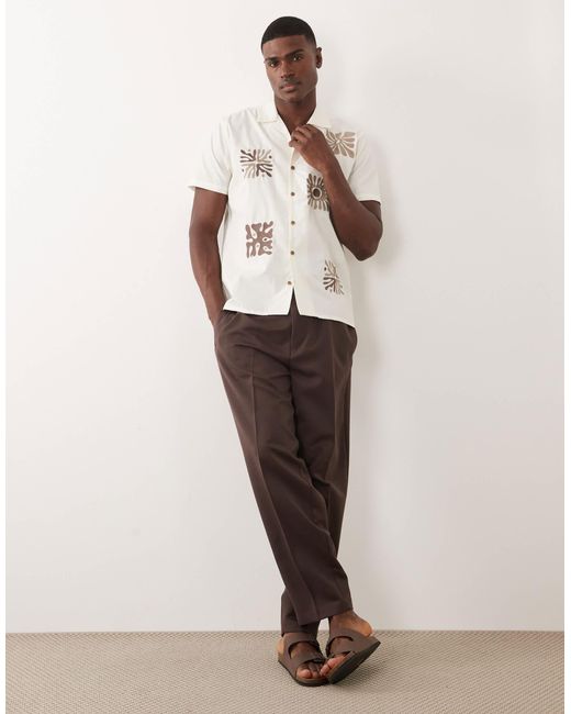 Threadbare – kurzärmliges hemd in Natural für Herren
