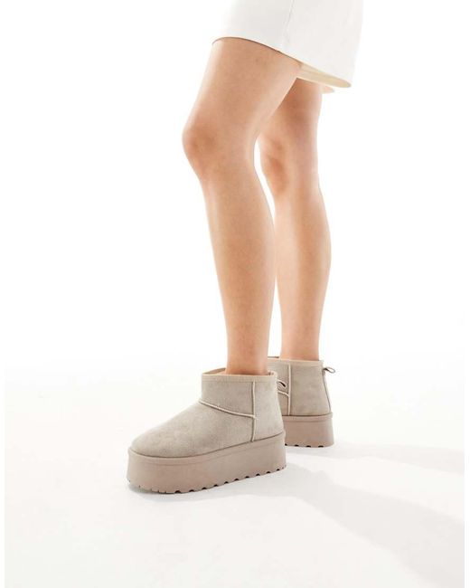 SEQWL Natural Mini Flatform Boots