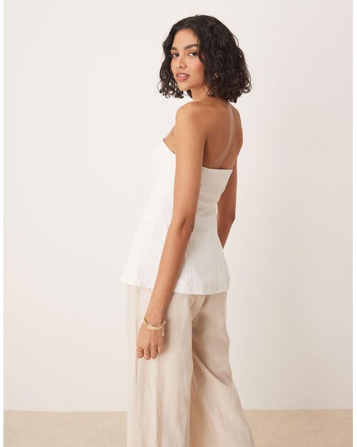 Stradivarius Natural Tailored Bandeau Top