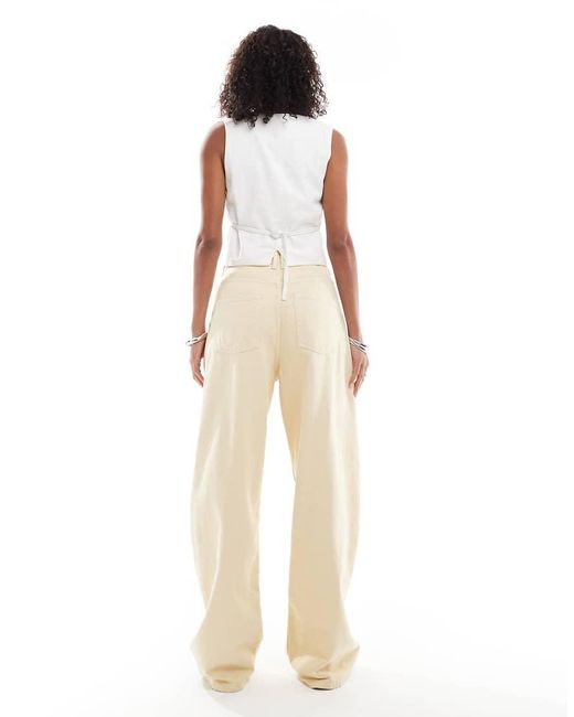 ASOS Natural High Waisted Barrel Leg Jeans