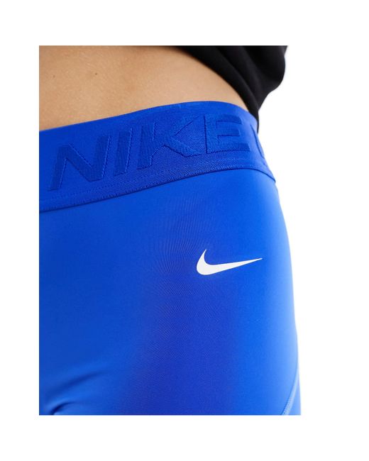 Nike Blue Nike Pro Training Dri-fit Gains Girl Mid-rise 3 Inch Shorts