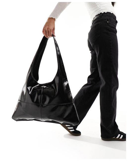 Public Desire Black Slouchy Shoulder Tote Bag