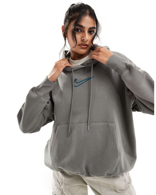 Nike Gray – midi swoosh – unisex-kapuzenpullover