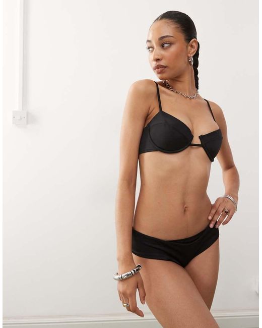 Monki Black Underwire Bikini Top