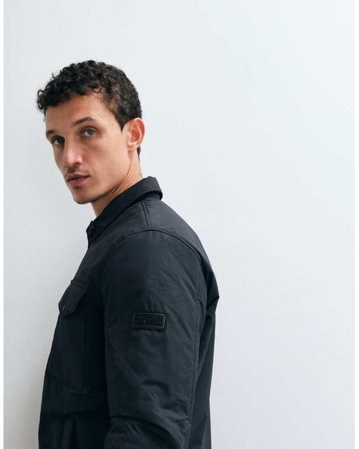 Barbour Black Distill Quilted Shacket for men
