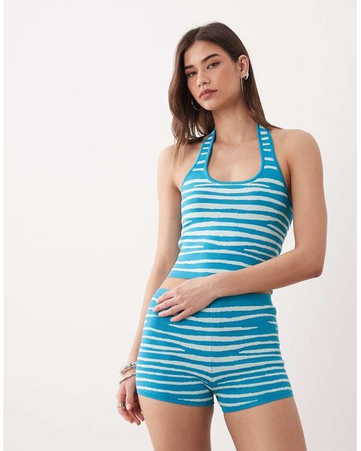 Kulani Kinis Yellow Stripe Knit Micro Shorts