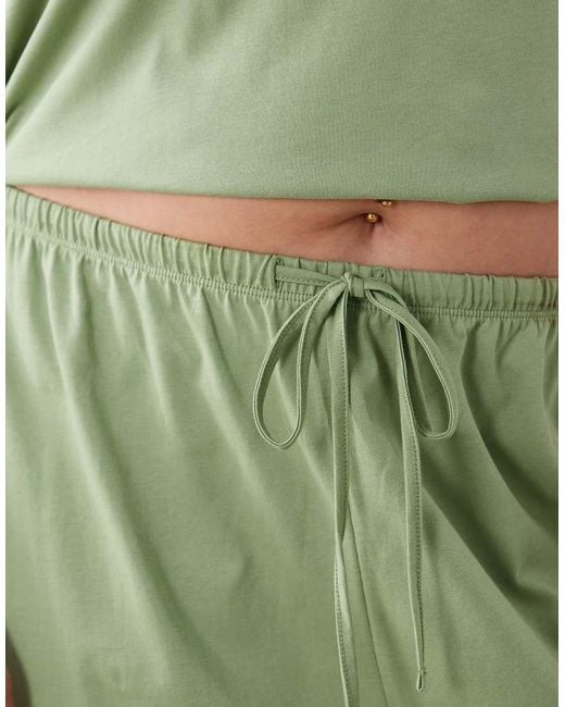 ASOS Green Asos Design Curve Mix & Match Cotton Pyjama Trouser