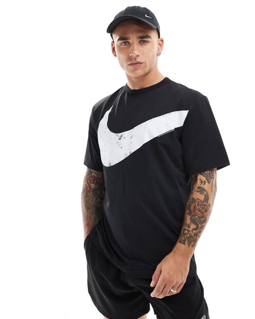 T-shirt dri-fit à motif virgule Nike pour homme en coloris Black