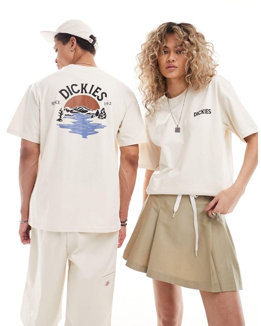 T-shirt avec imprimé plage au dos - crème Dickies en coloris White