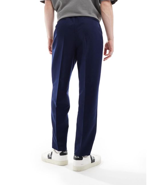 Pantalon habillé décontracté coupe fuselée ASOS pour homme en coloris Blue