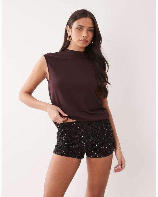ASOS Black Sequin Mini Short