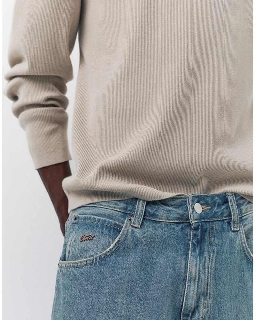 Pull&Bear Blue Relaxed Fit baggy Jeans for men