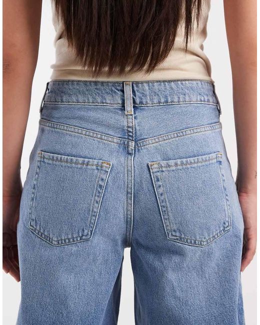 New Look Blue Hamilton Seam Detail Barrel Leg Jeans