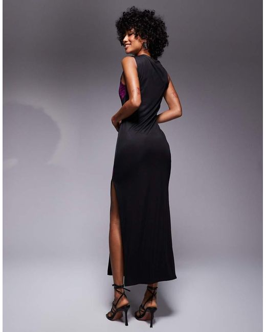 Kaiia Maxi Jurk Met Gedraaide Schouder in het Purple
