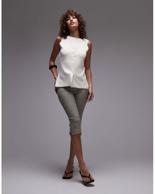 TOPSHOP Red Longline Compact Knit Waistcoat