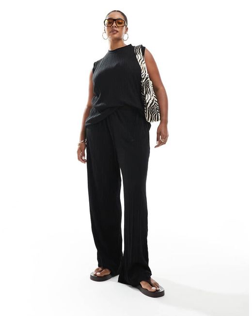 Top Plisado Sin Mangas De (Parte De Un Conjunto) Vero Moda de color Black