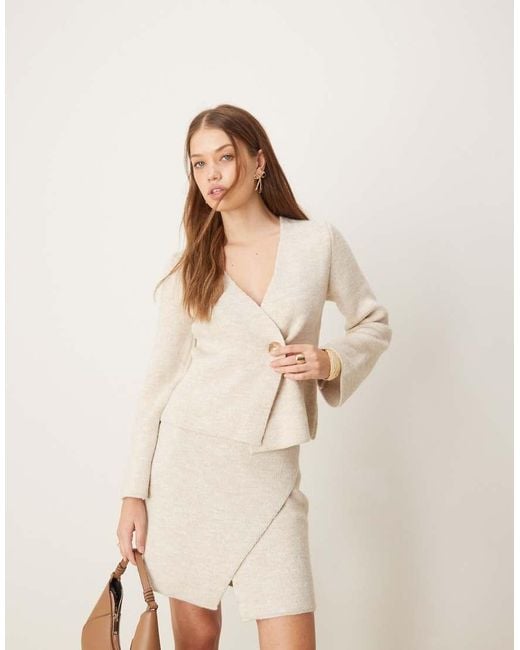 River Island Natural Asymmetric Cardigan Co-ord
