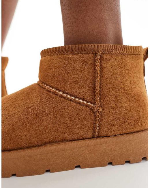 SEQWL Brown Cosy Mini Ankle Boots