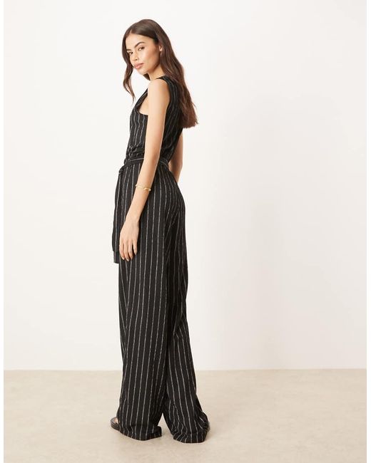 JDY Tall Black Tie Waist Jumpsuit