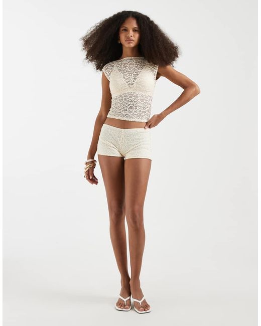 Motel Brown Nova Lace Top