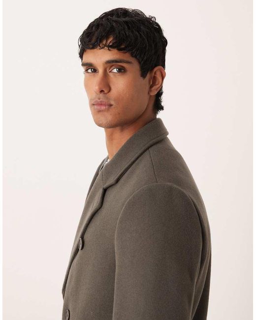 Mango Brown Wool Coat for men