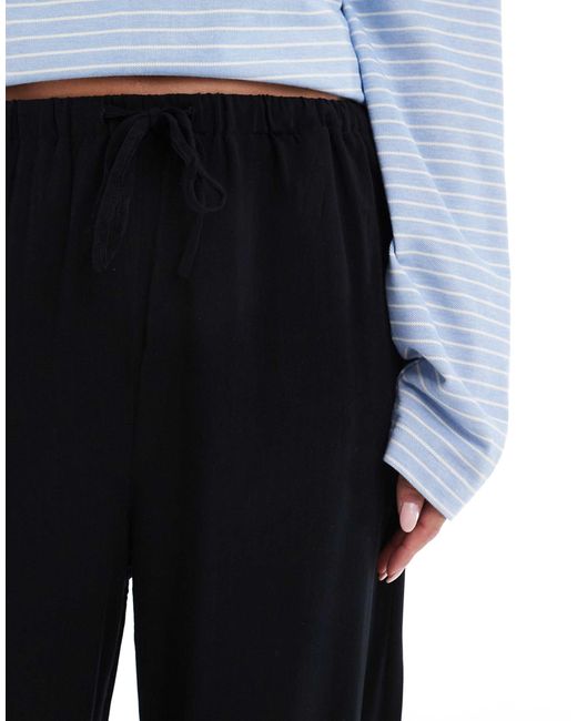 ASOS White Tie Waist Linen Blend Trouser