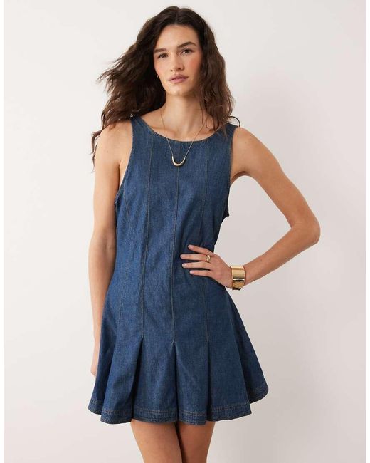 Miss Selfridge Blue Seam Detail Mini Dress