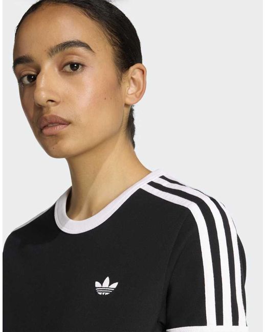 Adidas Originals Blue 3 Stripes Slim Tee
