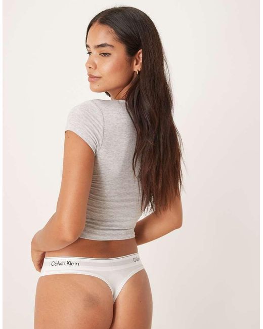 Calvin Klein White Icon Cotton Modal Thong