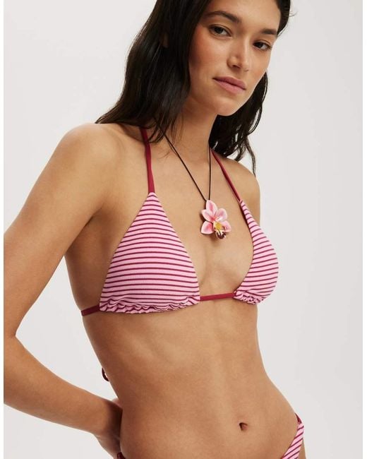 Cotton On Red String Triangle Bikini Top