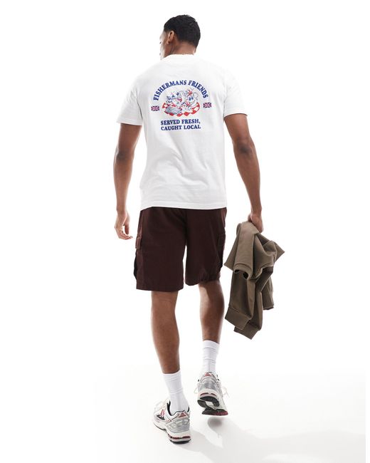 T-shirt bianca con grafica sul retro di Farah in White da Uomo