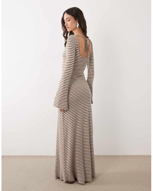 ASOS Natural Long Angel Sleeve Maxi Dress