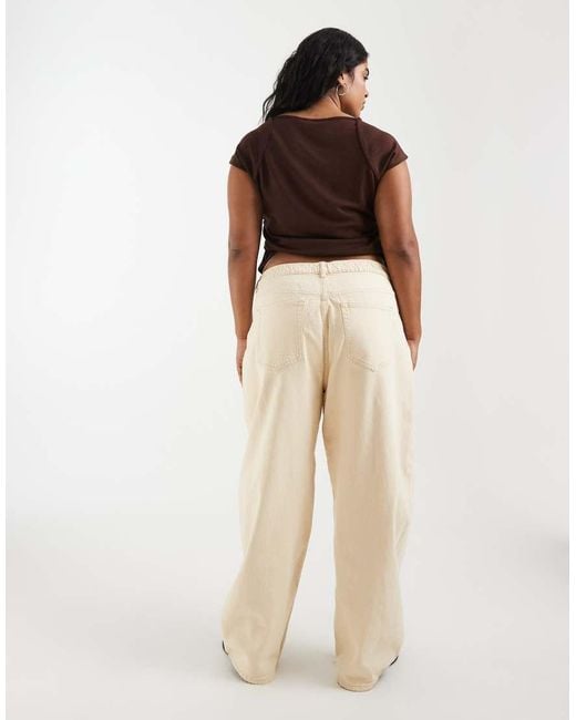 Pieces Plus Brown Pieces Curve Barrel Jean