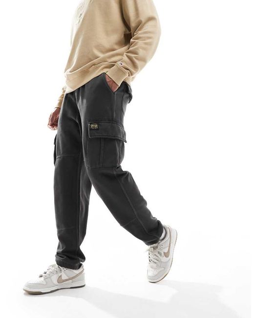 Superdry Black Relaxed Cargo Joggers for men