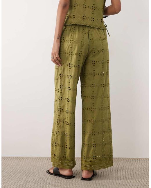 New Look Green Co-Ord Crochet Wide Leg Trousers