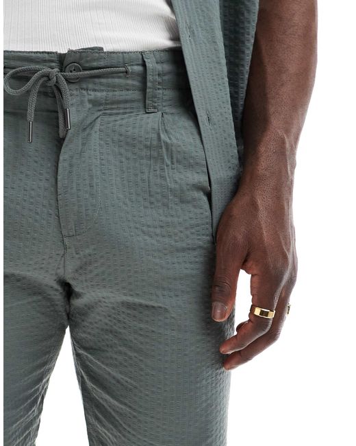 Short d'ensemble en crépon - kaki Only & Sons pour homme en coloris Green