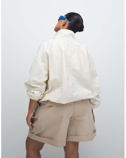 ASOS Blue Asos Design Curve Oversized Bubble Hem Track Jacket