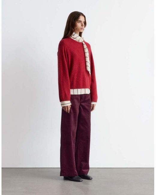 & Other Stories Red Supersoft Alpaca And Wool Sweater With Wide Sleeves
