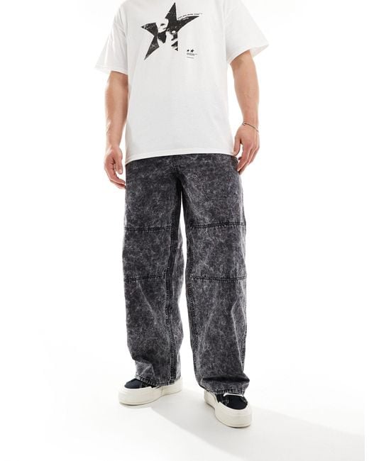 Weekday White Micha Workwear Trousers With Seam Details for men