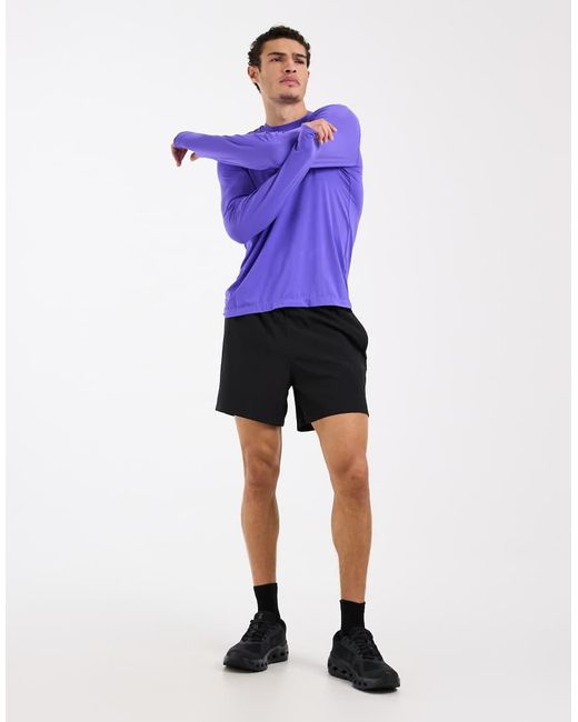 4505 Purple 5"" Training Short With Towel Loop And Zip Pockets for men