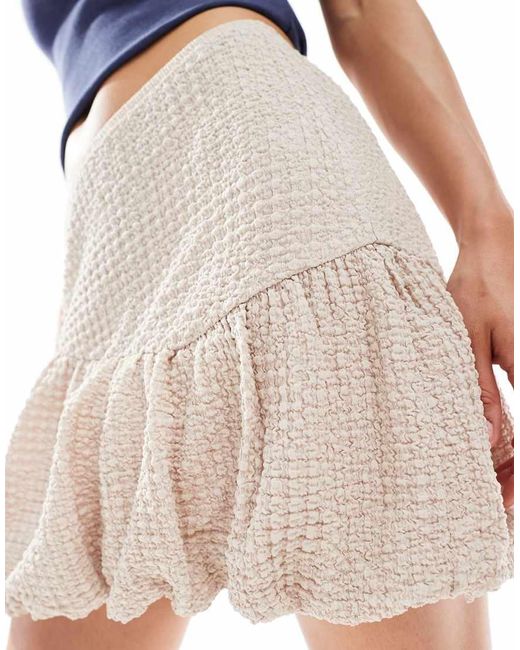Minifalda Color Piedra Con Bajo Abullonado De Tejido Texturizado De -Blanco Vero Moda de color Blue