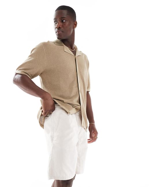 Jack & Jones White Drawstring Chino Short for men