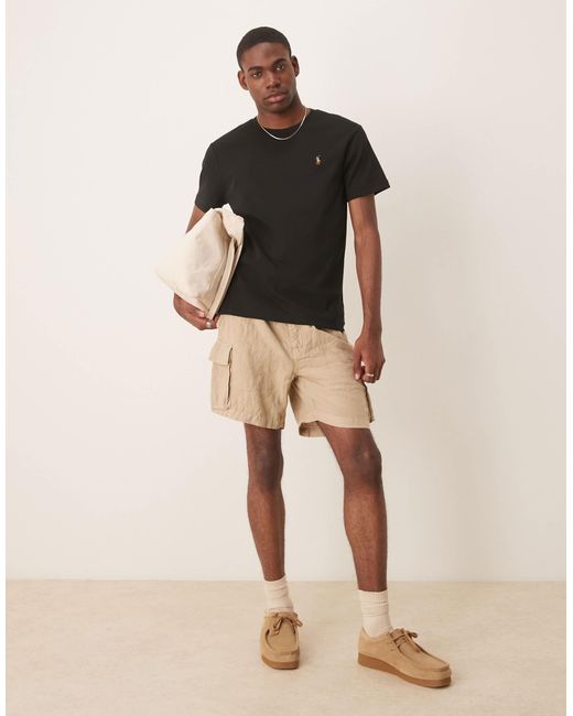 Gant Black Linen Cargo Shorts for men