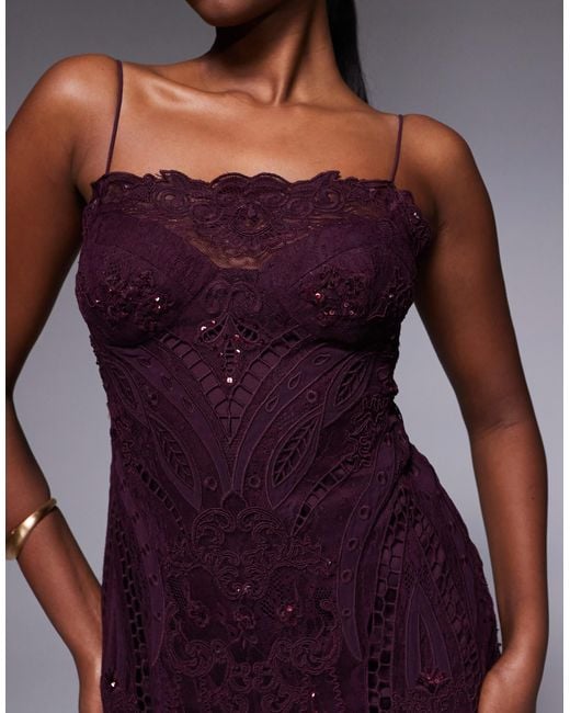 a night in tokyo lace dress - burgundy Wine Red Floral Lace and Tulle Long Evening Gown Party Dress, Burgundy   Simplepromdress