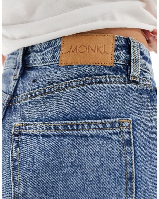 Monki Blue Taiki High Waist Mom Jeans