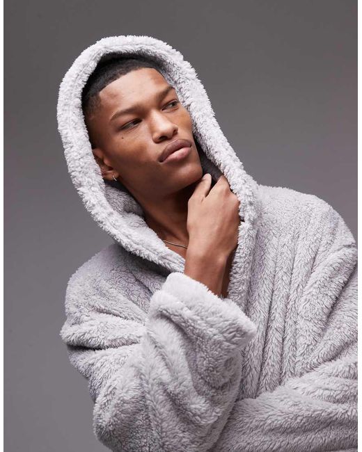 Mens fluffy dressing gown asos discount