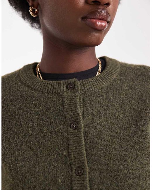 Brave Soul Green Crew Neck Cardigan