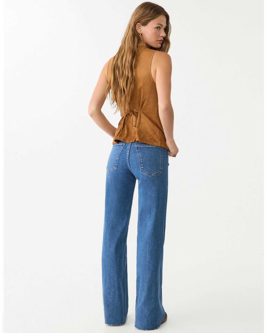 Jean minimaliste à surpiqûres - moyen Stradivarius en coloris Blue