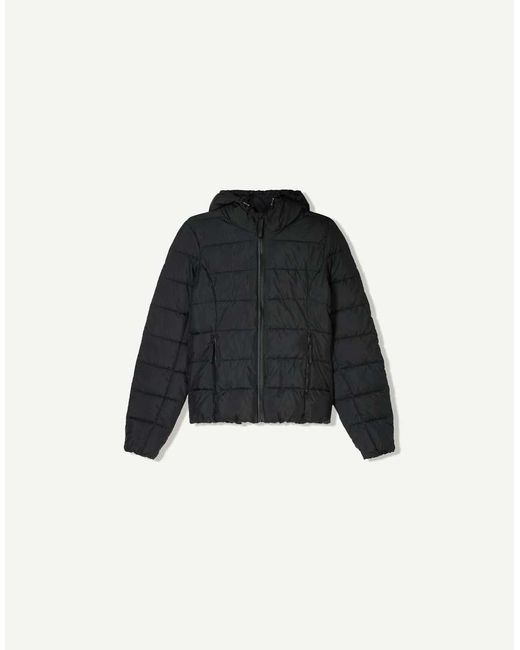 Bershka Licht Gewatteerd Jack in het Black
